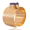 Amethyst Druzy Fashion Bracelet Bracelet Bracelete De Ouro